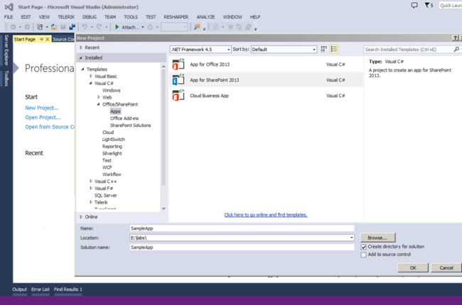 select App for SharePoint 2013